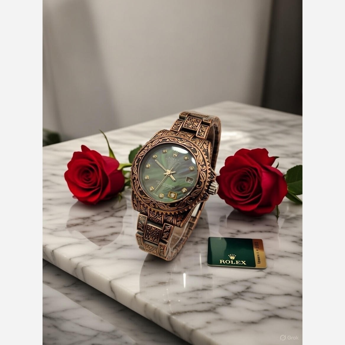ساعت زنانه و دخترانه زیبا مارک رولکس حکاکی
